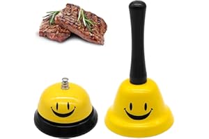 GYSRXS 2 Stück Tischglocke Lustig Tischklingel Laut Klein Handglocke Rezeptionsklingel Edelstahl Service Glocke für Hotelbar Theke Rezeption Restaurant Klassenzimmer Büro