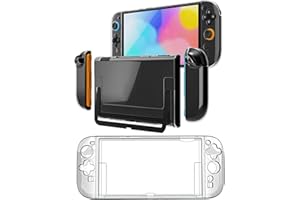 EDDRFY Clear Protective Case Compatible with Nintendo Switch 2 Model 2025, Transparent Shockproof TPU and PC Split Cover, Dockable Slim Fit for Daily Gaming and Travel