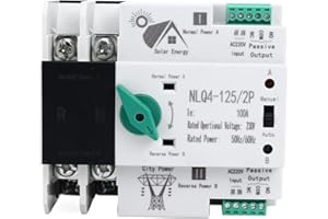 CUIFATI Interruttore di trasferimento automatico a doppia alimentazione, interruttore di trasferimento dell'alimentazione di distribuzione dell'alimentazione secondario 230 V CA 100 A NLQ4-125