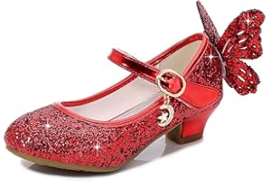 AQIYI Girls Princess Shoes Toddlers Sequin Sweet Bows Sandals Little Girls Party Pumps Sparkle Wedding Dress Shoes