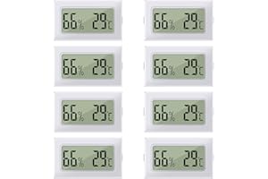 LYCXAMES Mini Thermomètres et Hygromètres Numériques LCD 2 en 1 pour l'Intérieur et l'Extérieur Pour Serre, Cave, Chambre Lot de 8