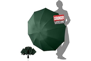 Chakipee Paraguas Plegable Antiviento Hombres - Automático Portátil Compacto de Viaje, Paraguas Invertido Resistente Viento, Tejido 210T Abarca 105cm Grande de 10 Varillas