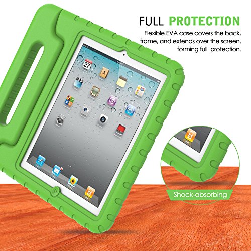 MoKo Hülle für iPad 2 / 3 / 4 – Superleicht EVA Kids Shock Proof Cover Stoßfest Kindgerechte Schutzhülle für Apple iPad 2 / 3 / 4 9.7 Zoll Tablet-PC, Grün - 5