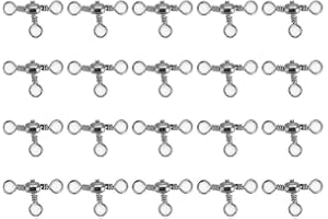 Alomejor 20Pcs Fishing Swivels Durable Flexibl Rolling Swivels 3 Way T-shape Cross-line Rolling Swivel Fishing Connectors