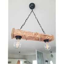 Suspension Bois Et Corde - 3 Ampoules E27 - Style Industriel - Solenzo - Fabriqué En France