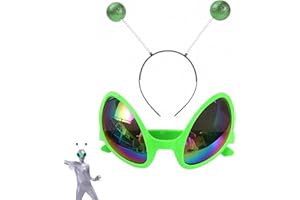 Mystiqut 2 Pcs Alien Headband Alien Sunglasses Alien Glasses Alien Gifts Alien Costume for Kids Cosplay Props