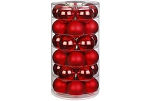 INGE-Glas Magic Weihnachtskugeln | Schöne Christbaumkugeln aus Glas | 30 Kugeln in Dose | Christbaumschmuck Weihnachtsbaumschmuck Weihnachtsbaumkugeln (Merry Red | klassisches rot), 6cm