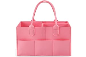 PandaEar Baby-Windel-Caddy Organizer, tragbarer Windelhalter, Organizer für Kinderzimmer, Aufbewahrungskorb für Feuchttücher und Babysachen, zusammenklappbarer Baby-Organizer mit unterteiltem Design