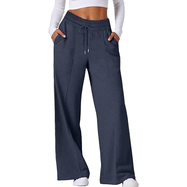 Chanpning Pantalon Jogging Femme Décontracté Jambe Large