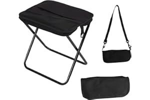 OCCUPATERNM Sgabello pieghevole portatile, leggero, pieghevole, con cintura posteriore, da campeggio, pieghevole, per esterni e interni, sedia pieghevole portatile, adatto per viaggi, pesca, picnic (nero)