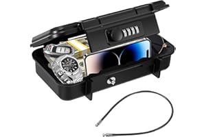 VIHBRAI Tragbarer Tresor mit Zahlencode, Wasserdichter Outdoor Sicherheitssafe mit abnehmbarer Kette, Mini-Safe mit Zahlenschloss für ihre Wertsachen, Strandsafe für Reisen, Strand, Hotel, Pool, Camping