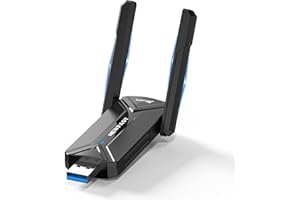 NEWFAST WiFi 7 Adapter for PC,6500Mbps Wireless Adapter USB 3.0 WLAN Stick for PC,2x5dBi Antennas,4096-QAM,Multi-link Operation (MLO),WPA3,Ultra-Low Latency,Supports Windows 10/11
