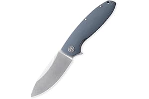 Petrified fish PFB01 Terra Cuchillo Plegable 3,54 inch Cuchilla de satén de acero D2 Micarta Mango EDC cuchillo de bolsillo (Blue Stonewashed)