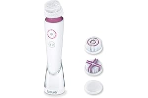 ‎BEURER Beurer FC 95 szczoteczka do twarzy, dogłębne oczyszczanie skóry twarzy, elektryczna szczoteczka do oczyszczania z 4 nasadkami, odpowiednia dla każdego typu skóry, wodoodporna, z akumulatorem