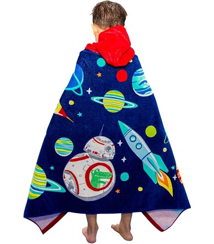 Kids Hooded Beach Towel - Rugby Theme, 35x60 Inch, Quick-Dry Towel For Boys Pool & Beach