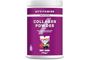 Myprotein Clear Collagen Protein Powder | Vimto - 30 Servings | 20 g Hydrolysed Collagen Peptides | Juice‑Style Clear Protein Drink | Zero Fat & Sugar | Supports Muscle Growth & Skin Health