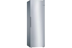 Bosch GSN36VLEP, Serie 4, Freistehender Gefrierschrank, 186 x 60 cm, 242 L, 234 kWh pro Jahr, NoFrost, BigBox Schublade für großes Gefriergut, Vario Zone - Flexibler Gefrierraum, Metall-Optik