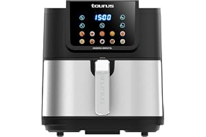 Taurus Air Fry Digital Compact XL luftfritös, 1 700 W, 8 liter, 8 program, pekskärm, akustiskt larm, enhetlig matlagning, BPA