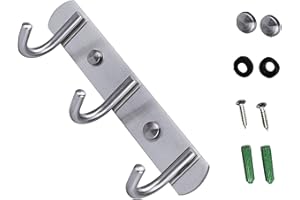 LEEJTONGQ Coat Hook Wall Mounted Coat Hooks Rack with 3 Round Hooks Coat Rack for Towel Coat Robe Hat Clothes