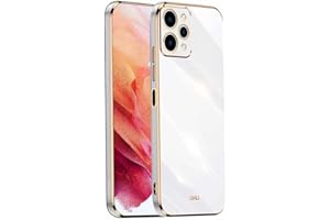 WBWONE Funda para Xiaomi Redmi 12, Frontera de Oro Carcasa Protectora Antigolpes Suave TPU Silicona Caso Anti-Choques Resistente a los Arañazos - Blanco