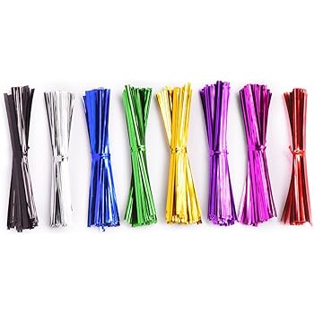 100 Verschlussclips Weiß 100x8mm - Beutelverschlüsse Mit Drahtverstärkung