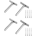 QWORK® 4 Pcs Floating Shelf Bracket 4 Inch 100mm Heavy Duty Hidden Shelf Brackets with Mounting Screws for Wall Mounted Decoration Cabinet Furniture Shelf Support