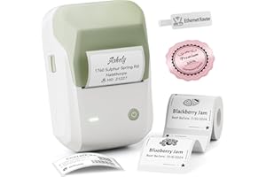 NIIMBOT B1 Label Maker Machine, 2 Inch Bluetooth Thermal Label Printer, Easy to Use Sticker Printer Compatible with iOS and Android, with 1 Roll Waterproof Labels for Retail, Office, Home (Green)