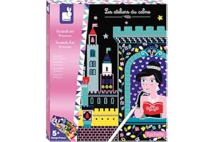 Janod - From 5 years old - Pretty Princesses Scratch Art Creative Kit - Les Ateliers du Calme - Creative Leisure - Dexterity and Concentration - J07893