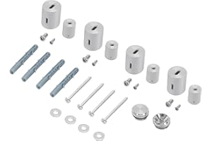 LuxeBath Material de Montaje Cromado para Radiador de Baño/Salón Iron para Modelos Rectos o Curvos, Soporte de Suspensión para Estufas, Calentadores y Secadores de Toallas, Ensamblaje para Calefaccion