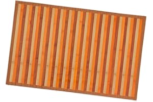 emmevi Tappeto Bamboo Legno Stuoia Antiscivolo Passatoia Pedana Bambù Cucina Bagno Degradè 50x175 Beige