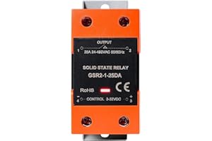 DEWIN Przekaźnik półprzewodnikowy, GSR2-1-25DA SSR DC AC jednofazowy montaż na szynie DIN przekaźnik półprzewodnikowy z chłodnicą