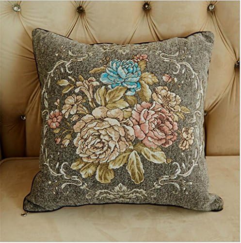 GCR® Pillow European style Machine washable embroidery pillow bedside sofa office Moisture absorption Breathable Cushion , 45x45cm containing inner core