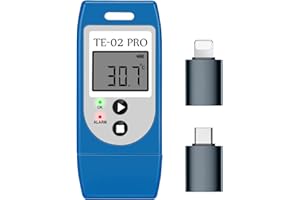 THERM LA MODE ThermElc TE-02Pro OTG Temperature Data Logger Read and Email CSV & PDF Reports From Your Phone with OTG Adapter, Monitor Your Cold Storage Data with Calibration Certificate- Temperature Recorder