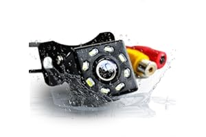 EZoneTronics Cámara de visión Trasera para Coche con ángulo de 170°, visión Nocturna, Impermeable 8 LED Asistencia de Aparcamiento, cámara de Marcha atrás HD de 12 V para camión SUV Minivan