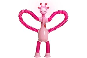 NICERAM Jirafa con Ventosa telescó, Juguete con Ventosa Jirafa telescó, Juguete con Ventosa Jirafa con Tubo elástico Juguete sensorial para niños