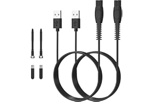 GOLDFOX Kabel zasilający USB 5 V, kompatybilny z Philips OneBlade QP2834, QP2724, S3243, MG5910, MG7910, QP1924, MG9510, S7887, kabel zasilający, ładowarka do trymera, 2 sztuki, 1 m