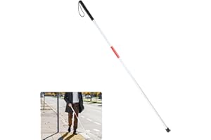 EOPHMI 123cm/48.4in Folding Walking Stick Foldable Walking Sticks Blind Stick Night Reflective Blind Sticks Red White Collapsible Guide For Vision Impaired
