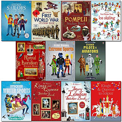 Usborne Sticker Books Collection 10 Books Set Rachel Firth Struan 