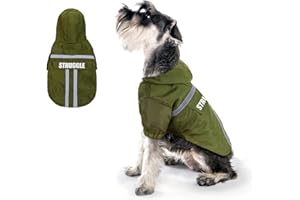PETCUTE Imperméable pour Chien Manteau Chien Impermeable vec Capuche et Bandes Réfléchissantes pour Petit Moyen Gros Chiens avec Trou de Harnais