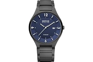 BERING 14440 Reloj Solar para Hombre con Caja de Acero Inoxidable de 40 mm y Esfera, Correa milanesa, Cristal de Zafiro y Resistencia al Agua de 5 ATM