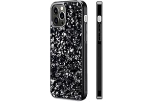 CAUTORSY Forged Carbon Fiber Phone Case, Carbon Fiber Phone Case, Carbon Fiber for iPhone Case, Support Wireless Charging (for iPhone 12 Pro,Silver)