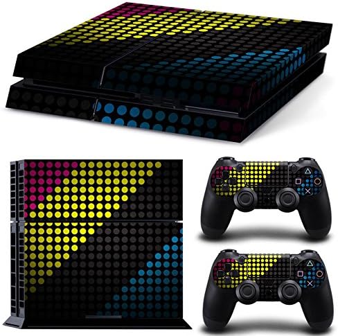 Qkonsole Playstation 4 PS4 Skin Colorful Dots Design Adhesive Vinyl – Matte