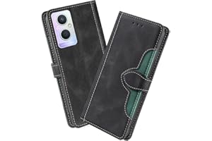 XITEN - Funda para teléfono OPPO Reno 8 Lite 5G (Reno8 Lite) Funda de Piel sintética y TPU Voltear con Tapa magnética, Color Negro