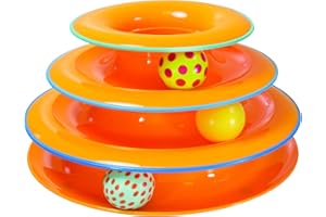 Catstages Cat Puzzle Toy – Tower of Tracks Cat Toy - Multi-level Track Game for Kittens & Adult Cats – Encourages Batting, Swatting & Hunting Instincts – Provides Mental Stimulation & Endless Play