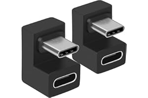 AIYEEN Adapter kątowy USB C 180 stopni, USB C 3.1 męski na żeński adapter kątowy typu C, złącze do transferu danych kompatybilny z Samsungiem, MacBookiem i nie tylko