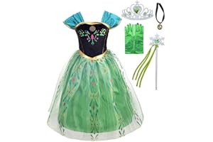 Lito Angels Costume da Incoronazione Principessa Anna per Bambina, Vestito da Festa di Compleanno, Verde