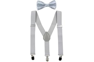 HANERDUN Bretelles pour Enfants Nœud Papillon Ensembles Bretelles Ajustables en Y avec Variété Couleurs pour les Bébé de 1 à 10 Ans