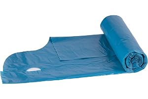 DONAU ECO Knotties 22024472-01 soppåse 100 l stark med handtag, 10 soppåse/1 rulle/patenterad teknik/soppåse sopsäck/blå ängel certifierad/100% återvunnet material (LDPE)