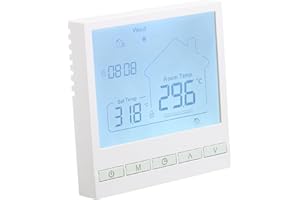 Wengart Thermostat numérique WG902,AC230V 20A, Programmation hebdomadaire, Grand écran LCD, adapté aux systèmes de Chauffage électrique Blanc