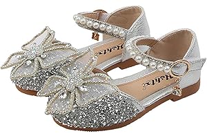 AISHANGYIDE Filles Chaussures Princesse Enfants Talon Fête Paillettes Papillon Cristal Sandales Cendrillon Elsa Cosplay Déguisement Fête Noël Anniversaire Halloween Carnaval 21-35